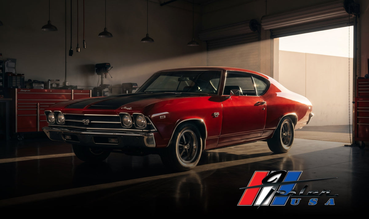 Vintage Chevrolet Chevelle in the Phoenix desert at sunrise