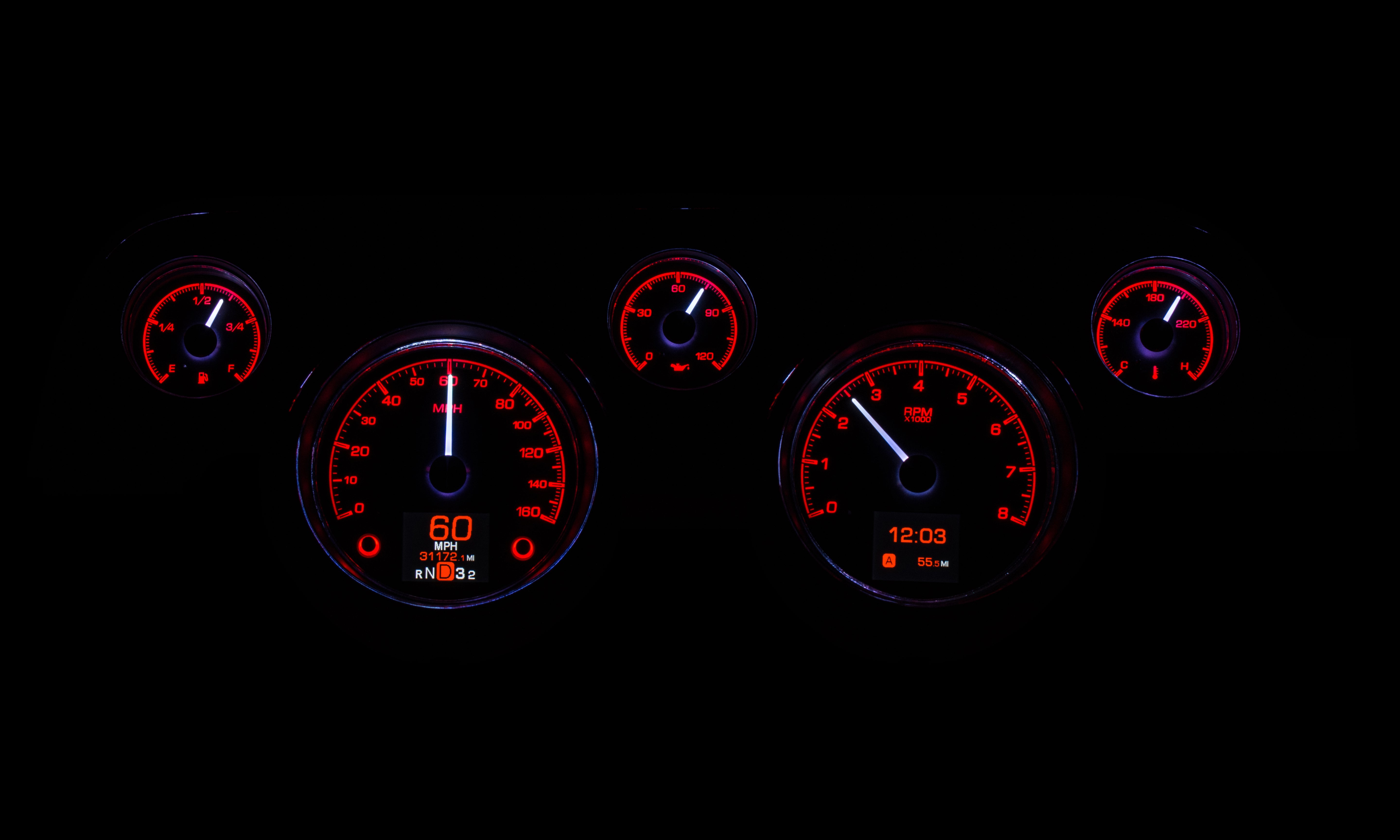 Dakota Digital HDX-67F-MUS — 1967–68 Ford Mustang HDX Gauge