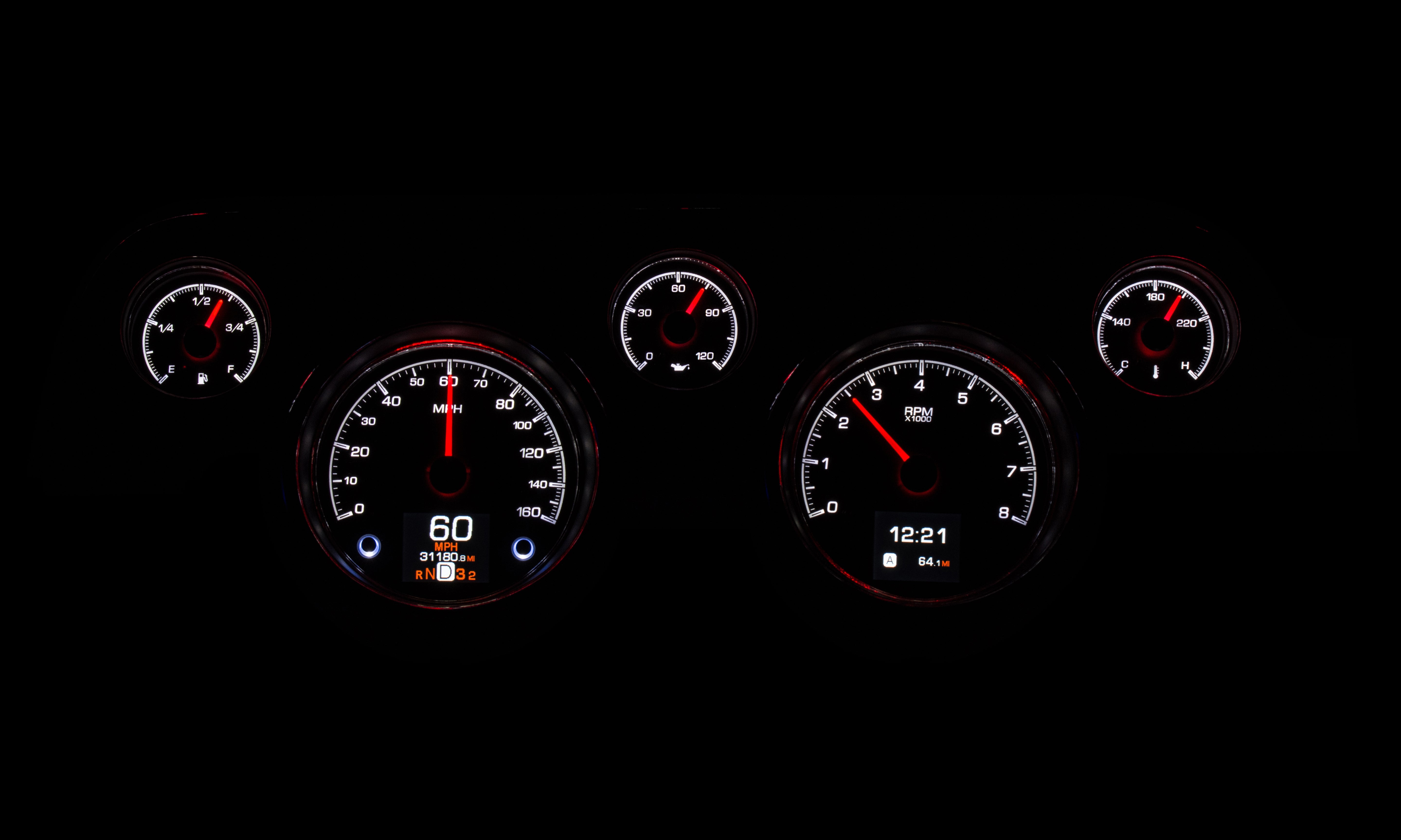Dakota Digital HDX-67F-MUS — 1967–68 Ford Mustang HDX Gauge