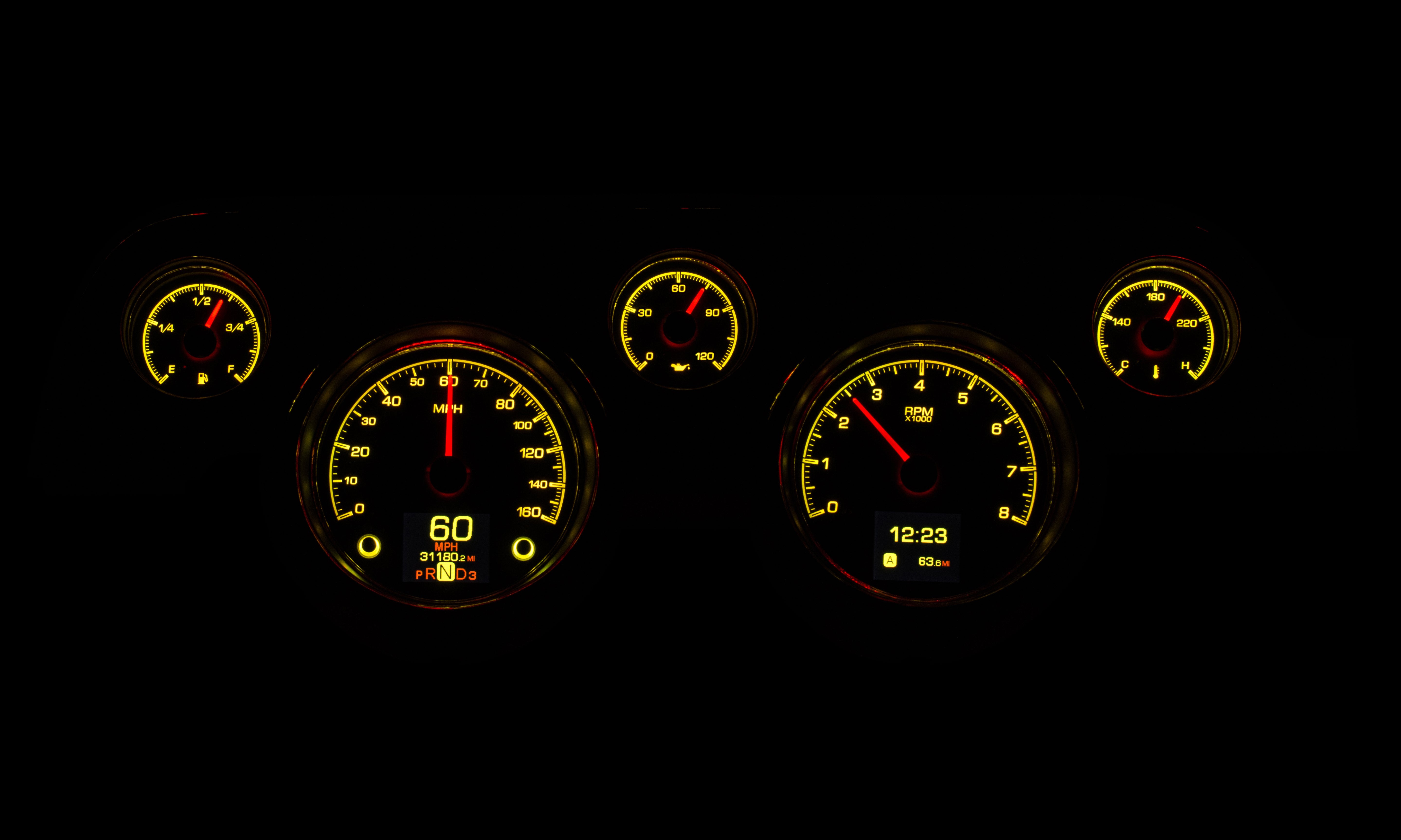 Dakota Digital HDX-67F-MUS — 1967–68 Ford Mustang HDX Gauge