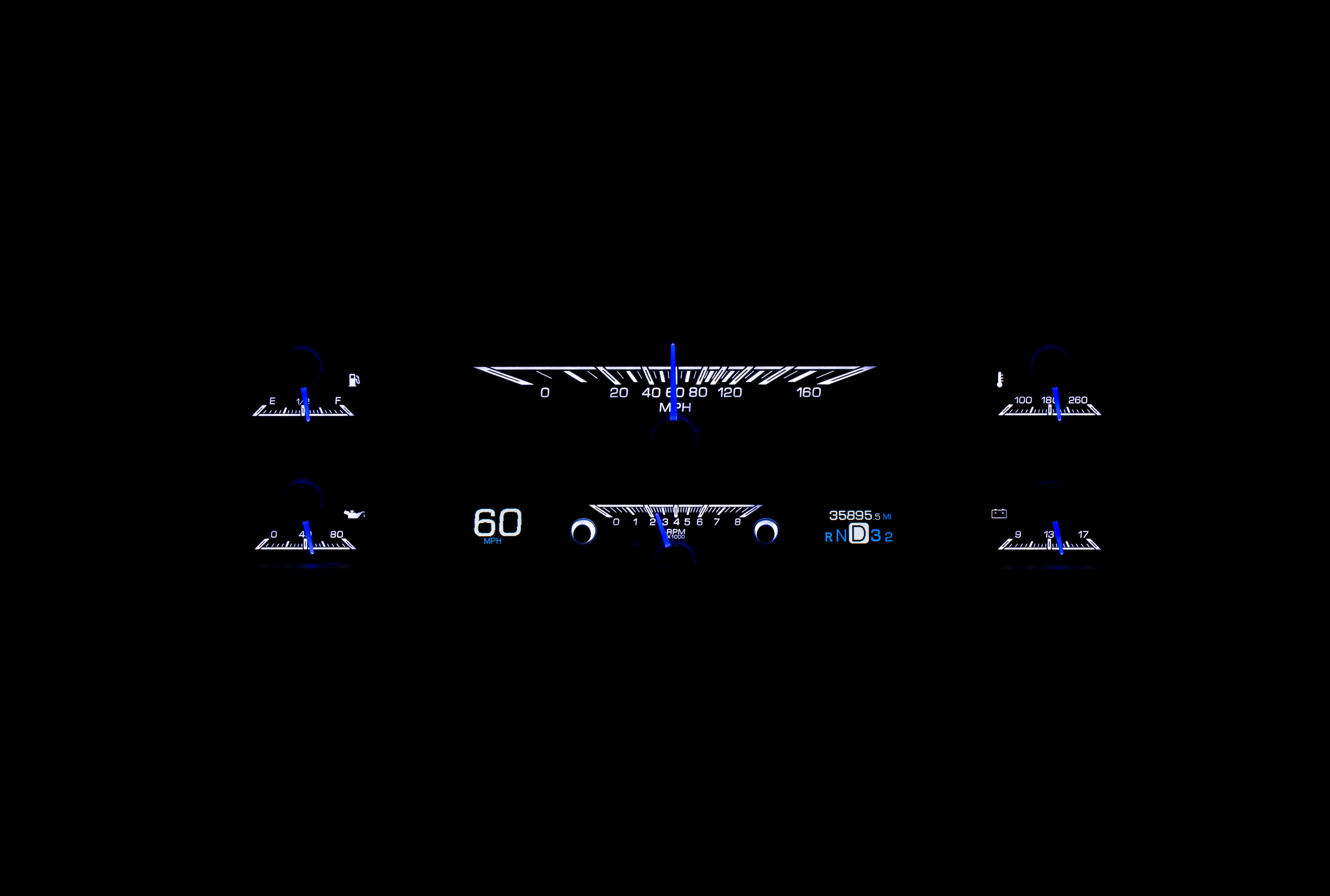 Dakota Digital HDX-67F-PU — 1967–72 Ford F-100 / F-Series HDX Gauge