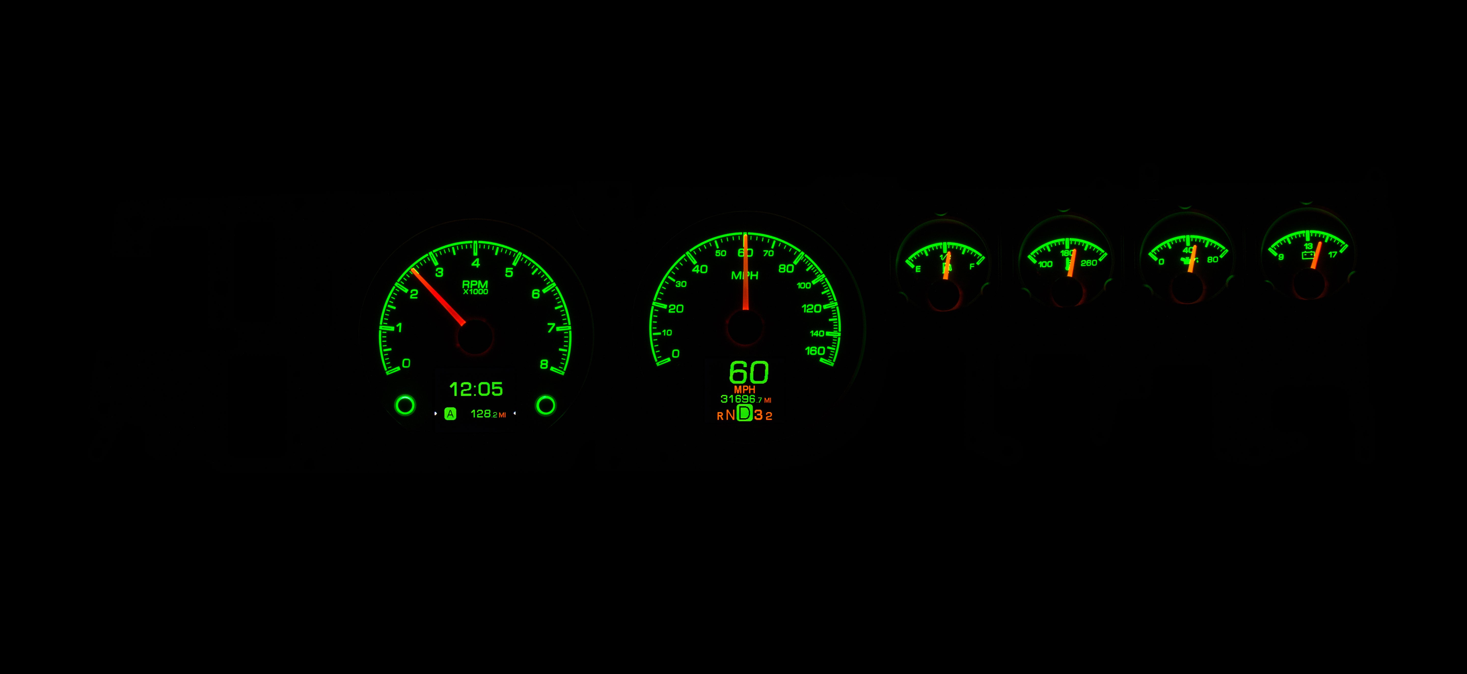 Dakota Digital HDX-68D-CHG — 1968–70 Dodge Charger HDX Gauge