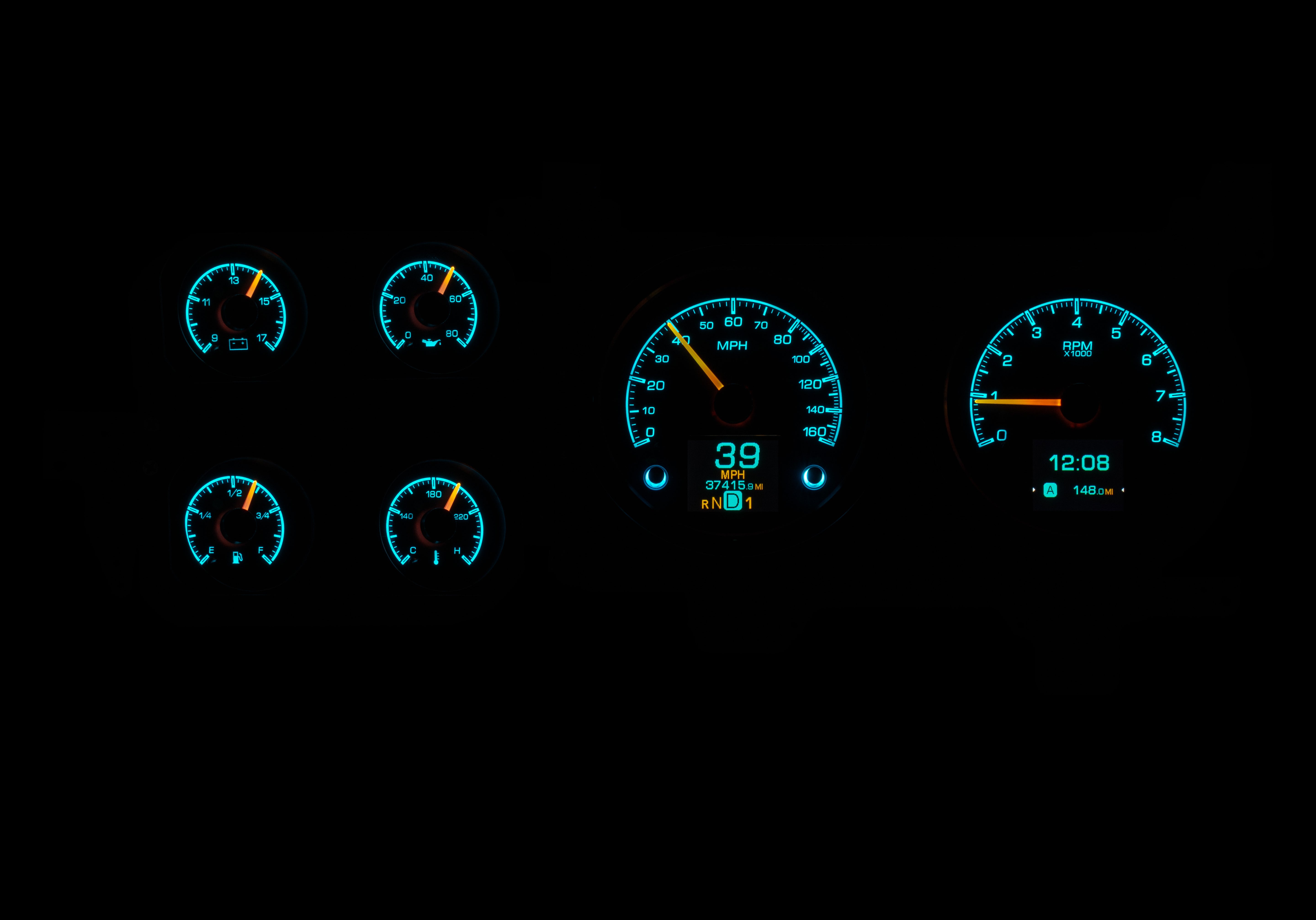 Dakota Digital HDX-73C-PU — 1973–1987 Chevy/GMC C10 Truck HDX Instrument System