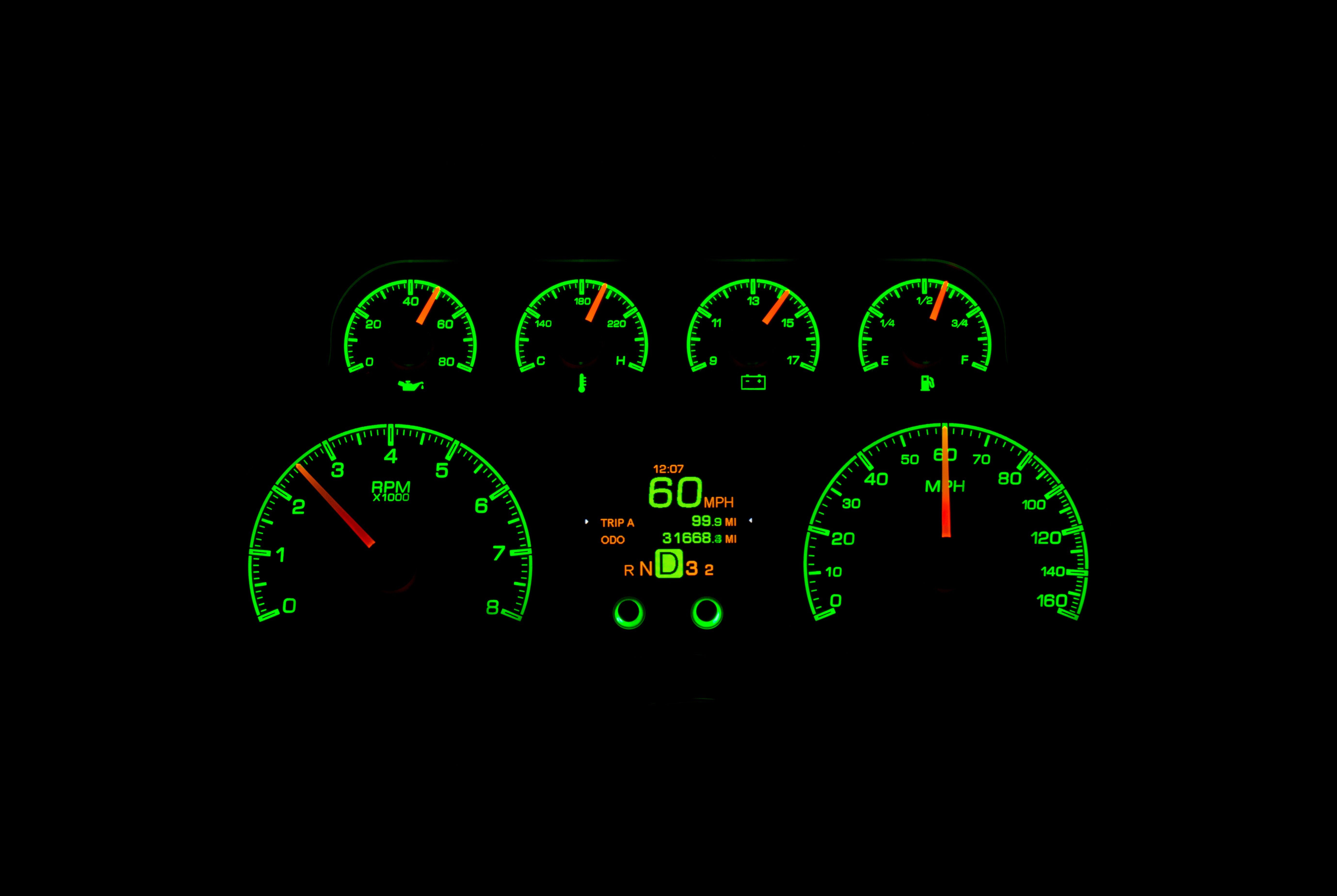 Dakota Digital HDX-88C-PU — 1988–1994 Chevy/GMC C/K Truck HDX Instrument System