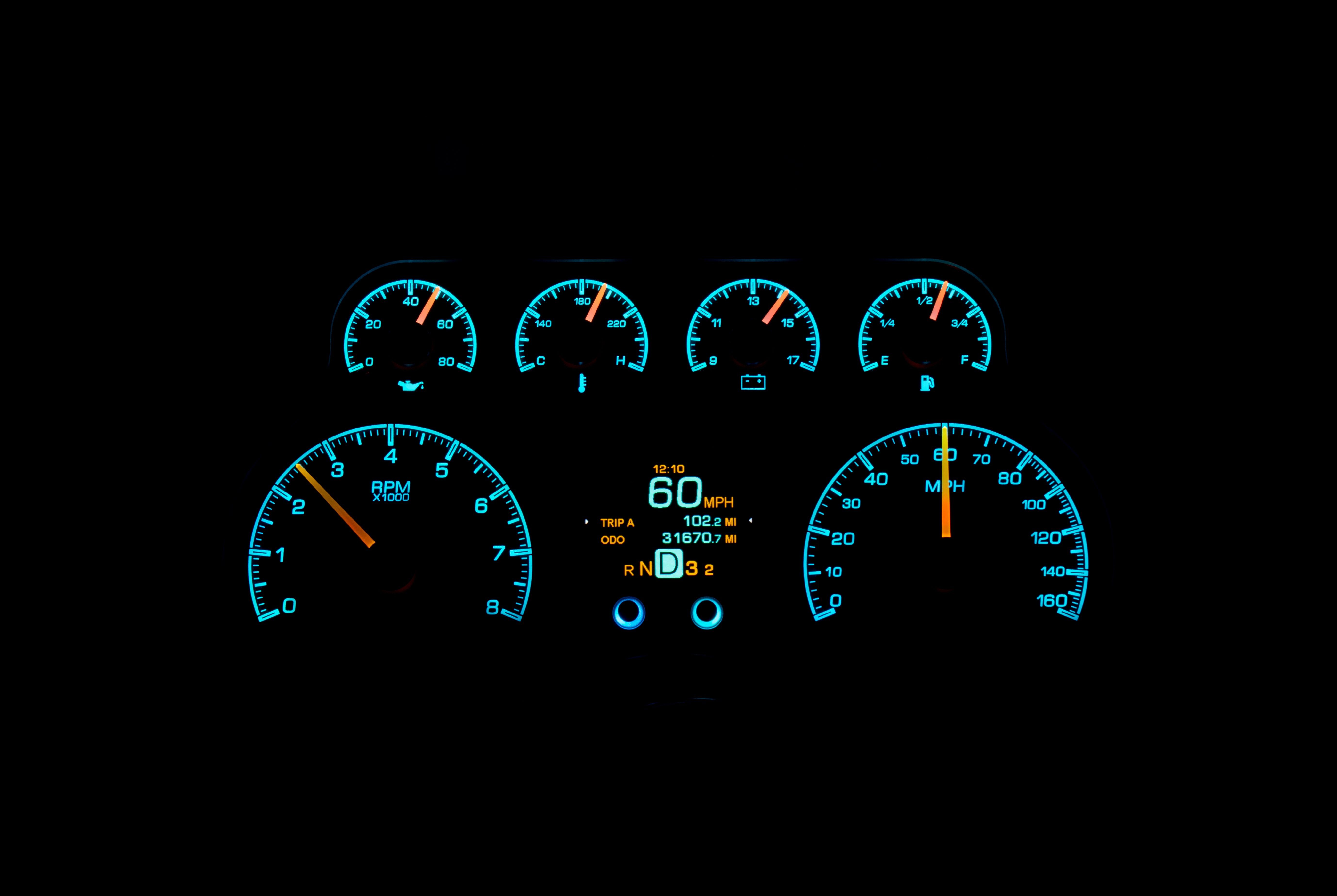Dakota Digital HDX-88C-PU — 1988–1994 Chevy/GMC C/K Truck HDX Instrument System