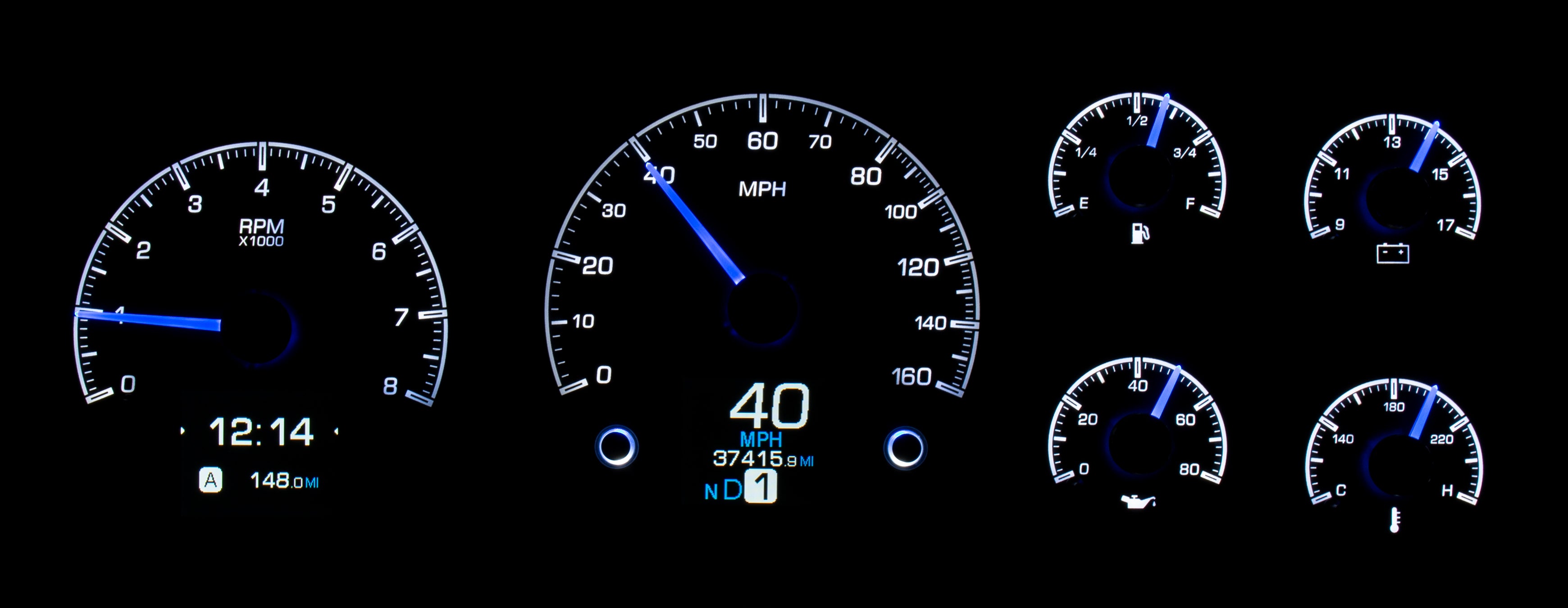 Dakota Digital HDX-95C-PU — 1995–1998 GM Truck & 1995–2000 Chevy/GMC SUV/HD HDX Instrument System
