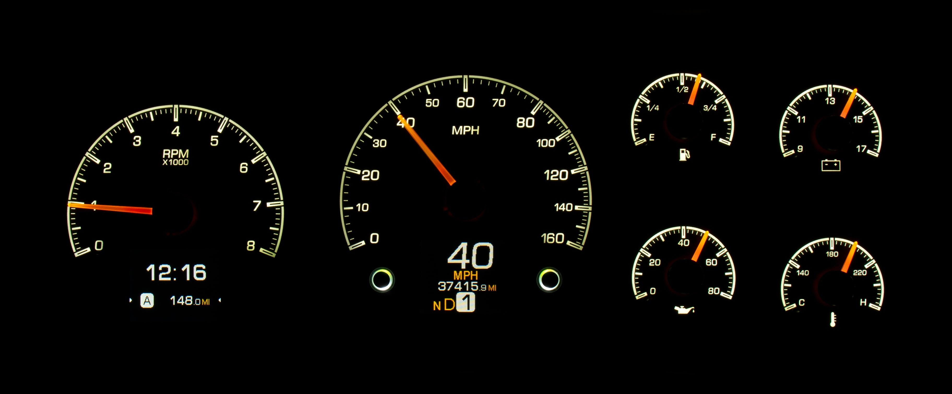 Dakota Digital HDX-95C-PU — 1995–1998 GM Truck & 1995–2000 Chevy/GMC SUV/HD HDX Instrument System
