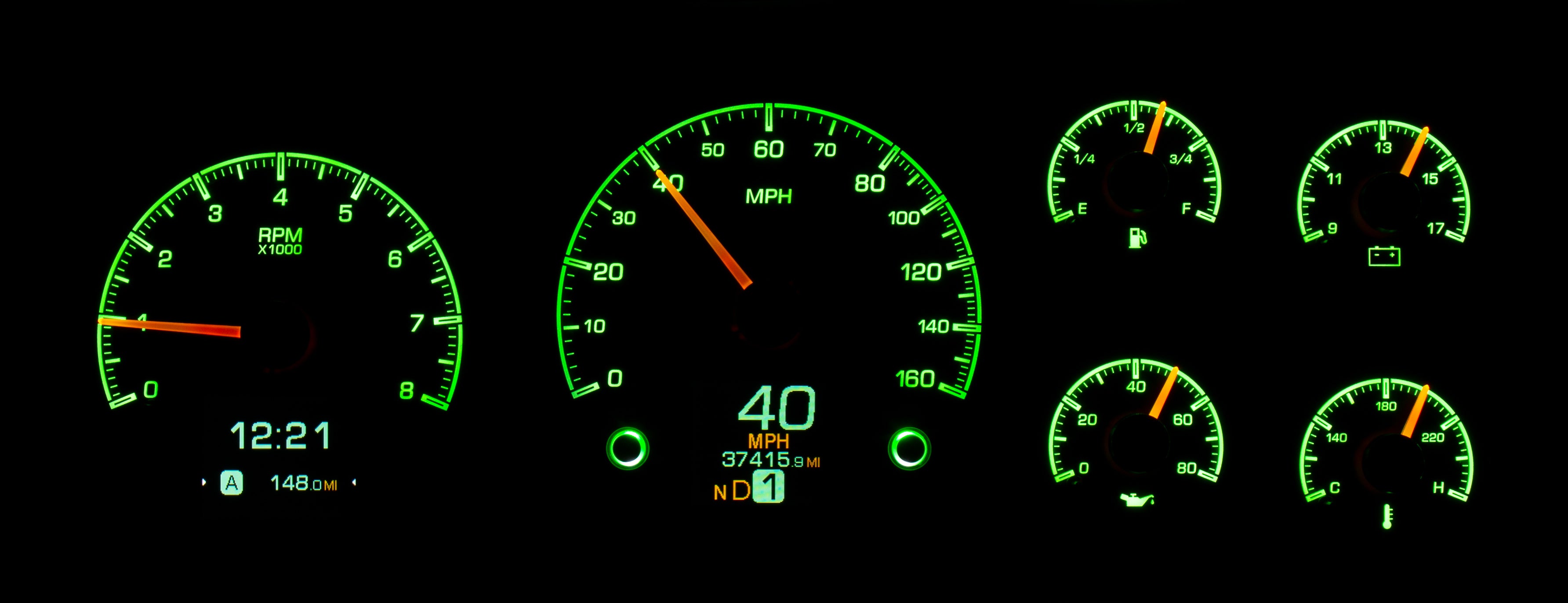 Dakota Digital HDX-95C-PU — 1995–1998 GM Truck & 1995–2000 Chevy/GMC SUV/HD HDX Instrument System