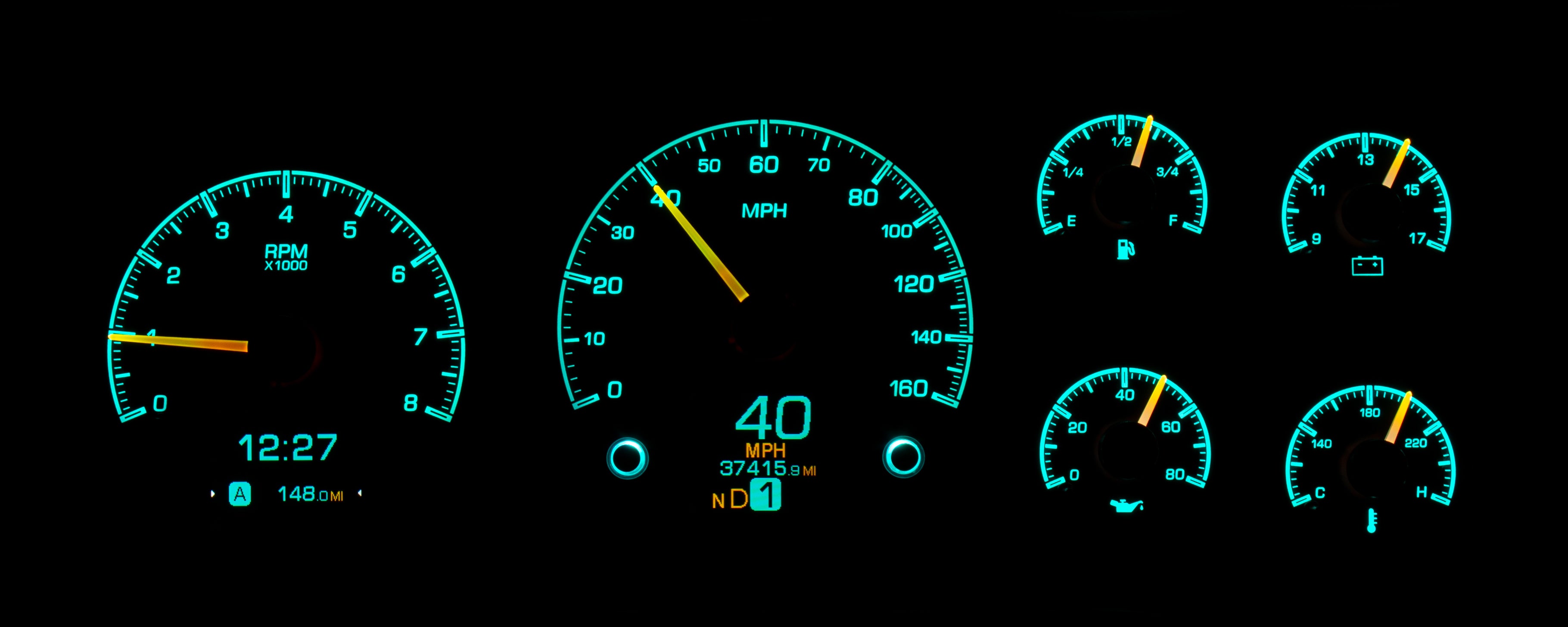 Dakota Digital HDX-95C-PU — 1995–1998 GM Truck & 1995–2000 Chevy/GMC SUV/HD HDX Instrument System