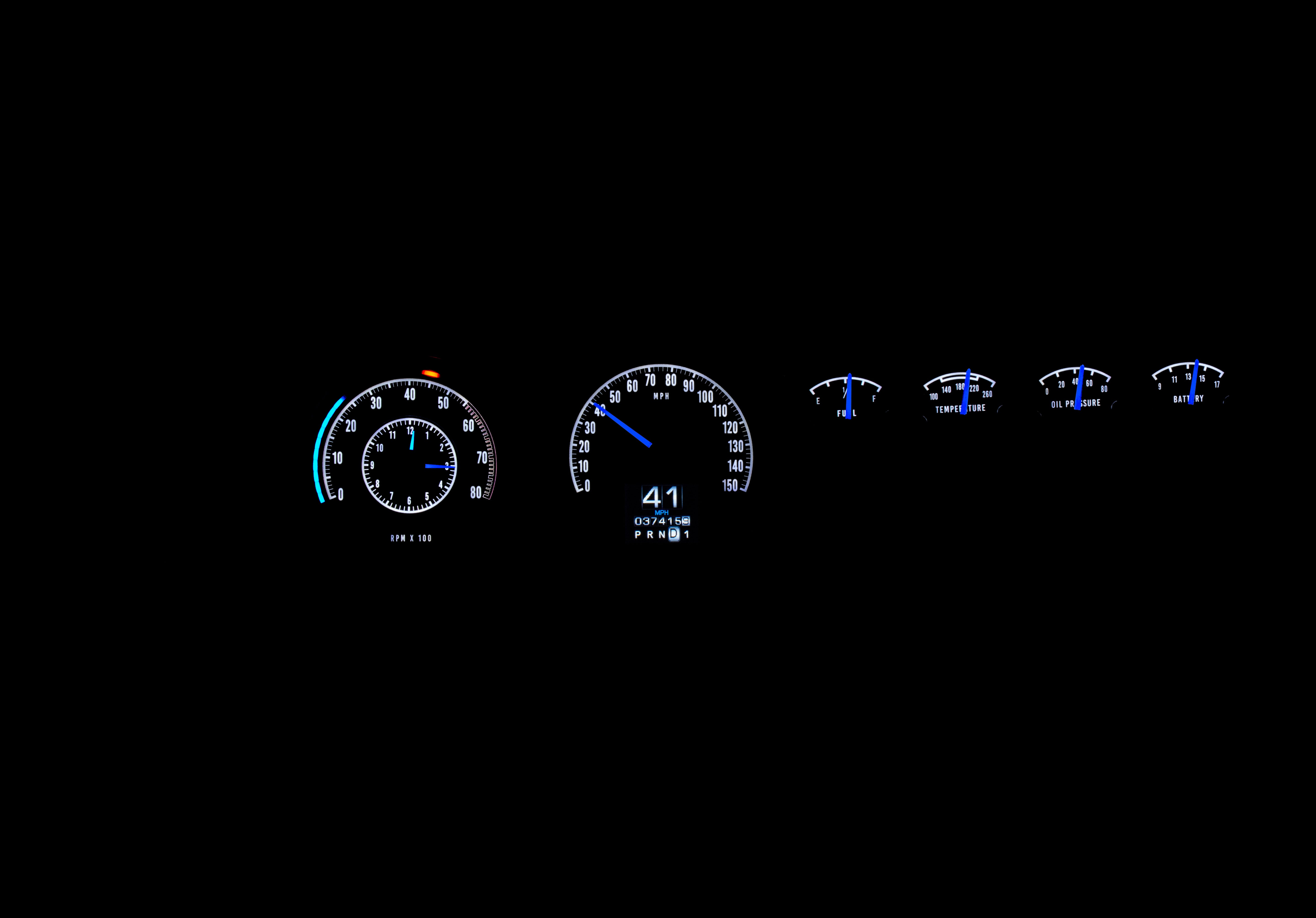 Dakota Digital RTX-68D-CHG-X — 1968–70 Dodge Charger RTX Gauge