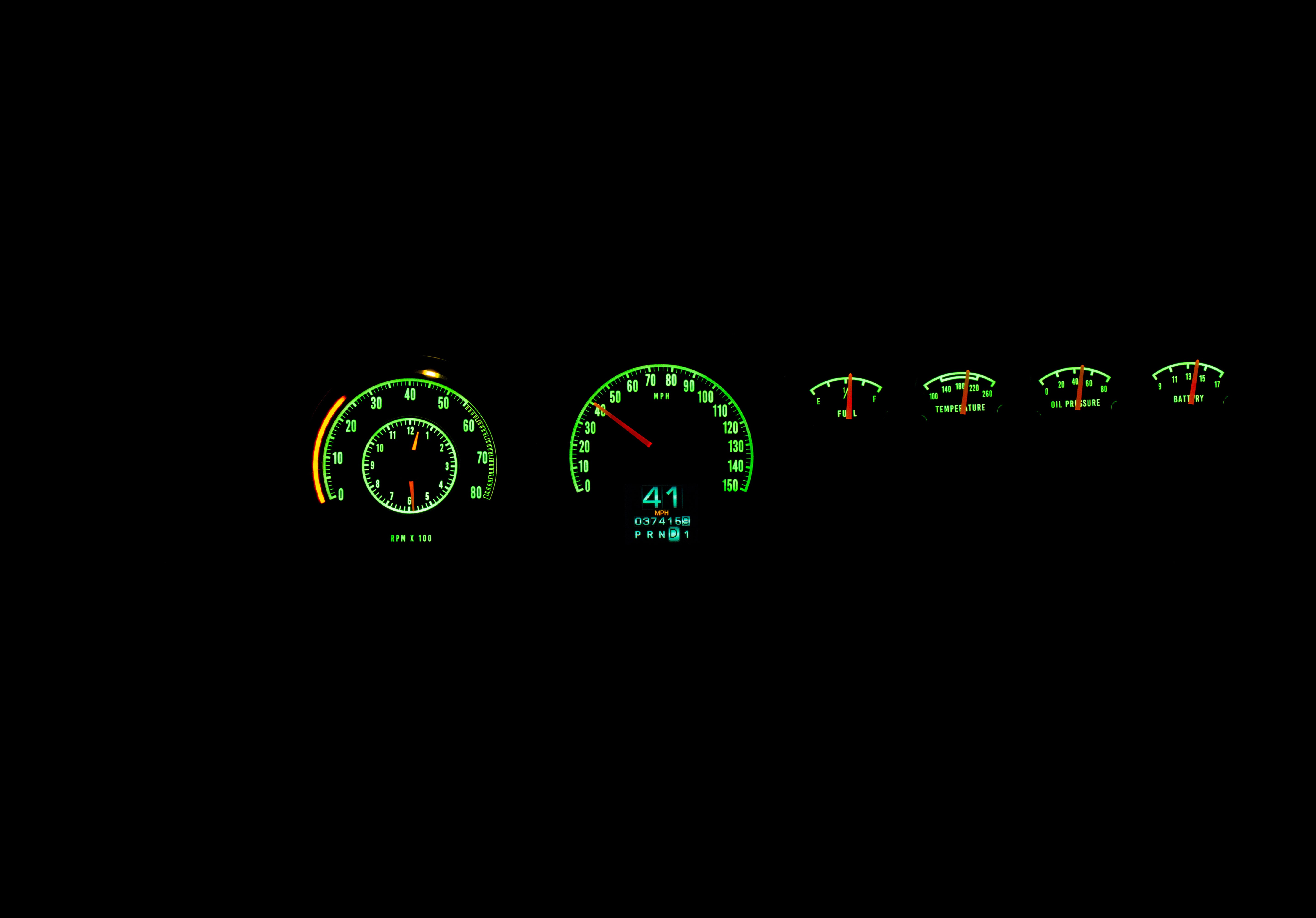 Dakota Digital RTX-68D-CHG-X — 1968–70 Dodge Charger RTX Gauge