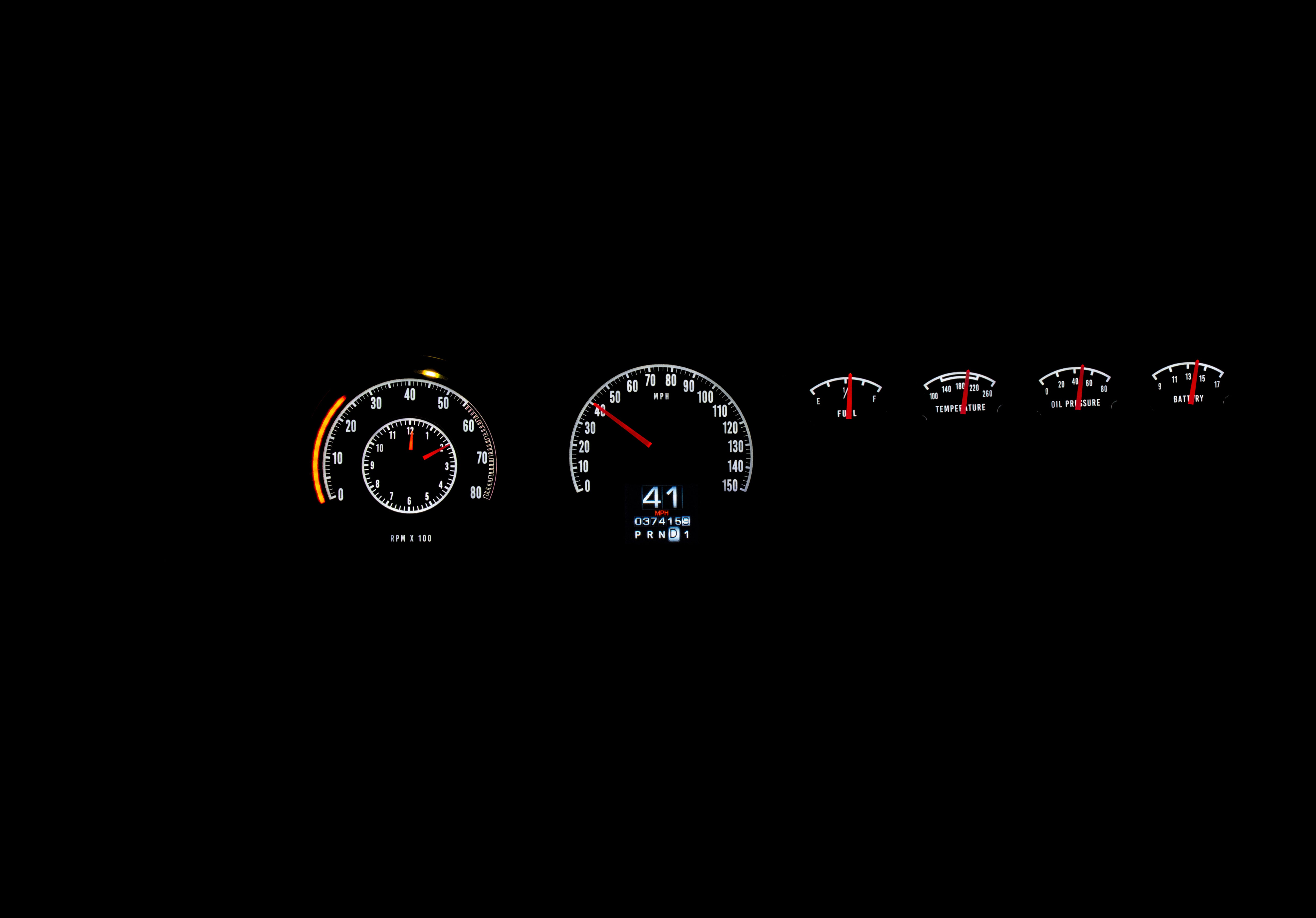 Dakota Digital RTX-68D-CHG-X — 1968–70 Dodge Charger RTX Gauge