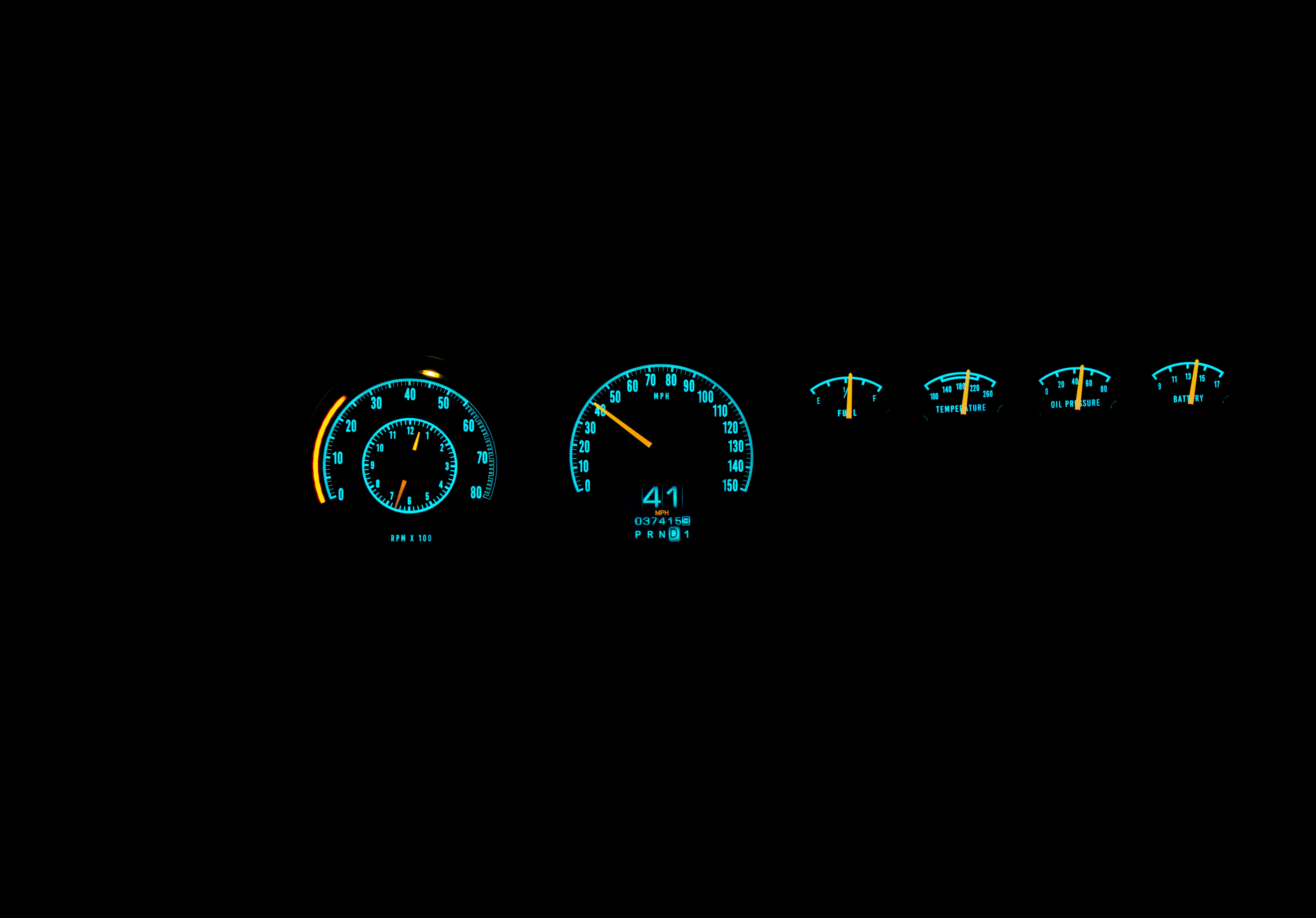 Dakota Digital RTX-68D-CHG-X — 1968–70 Dodge Charger RTX Gauge