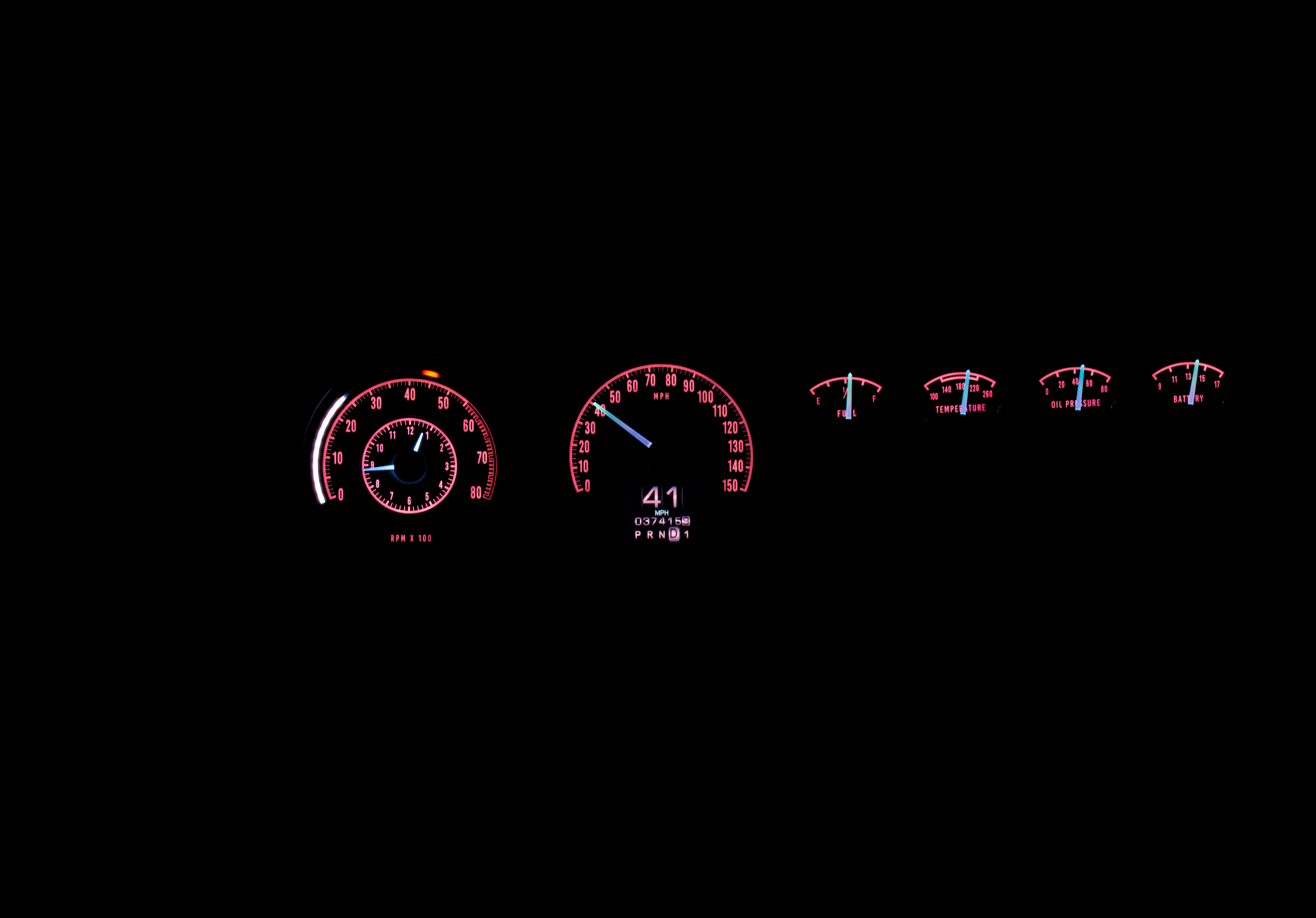 Dakota Digital RTX-68D-CHG-X — 1968–70 Dodge Charger RTX Gauge