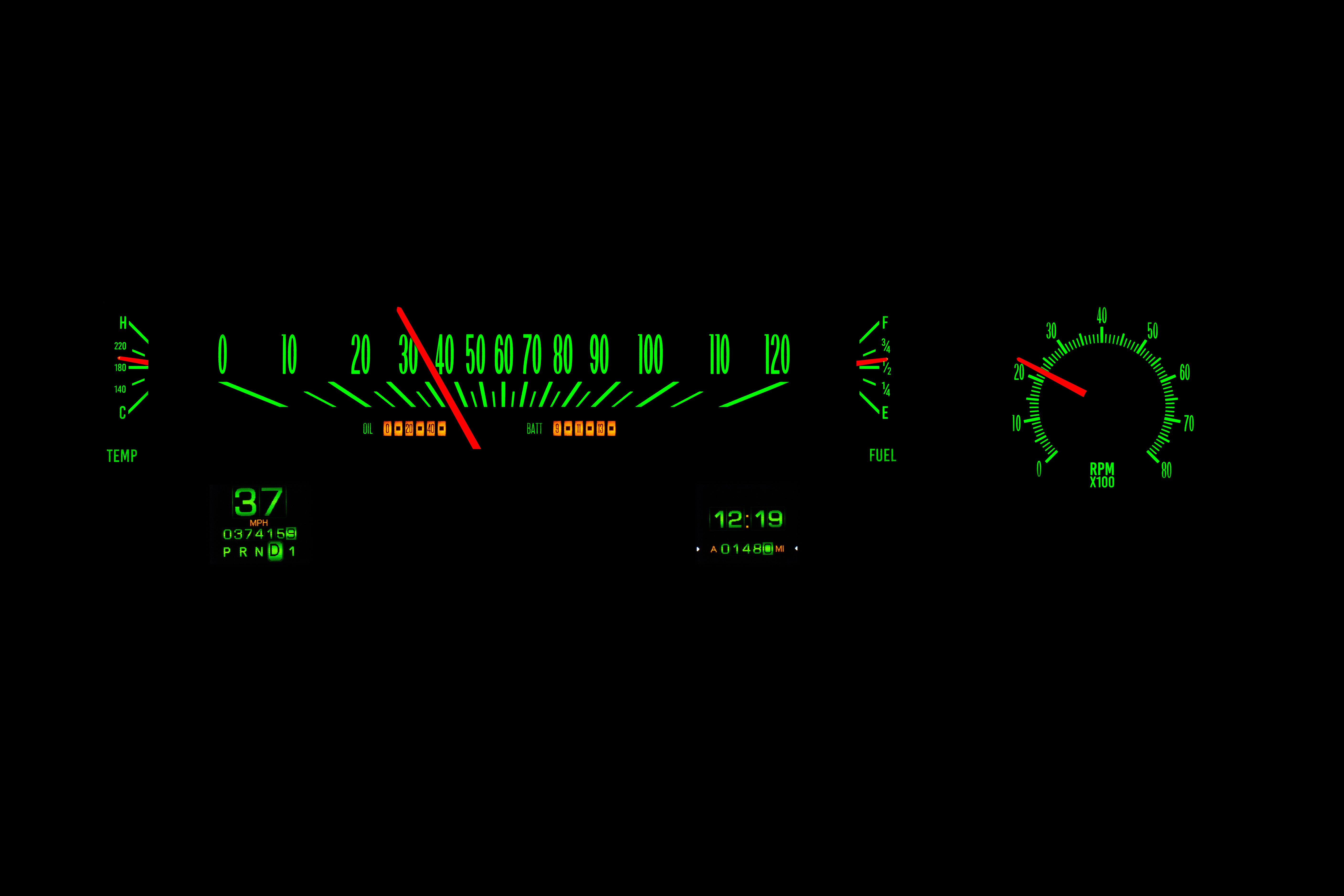 Dakota Digital RTX-70C-MAL-X — 1970–72 Chevy Malibu / Non-SS Chevelle / El Camino RTX Gauge Kit