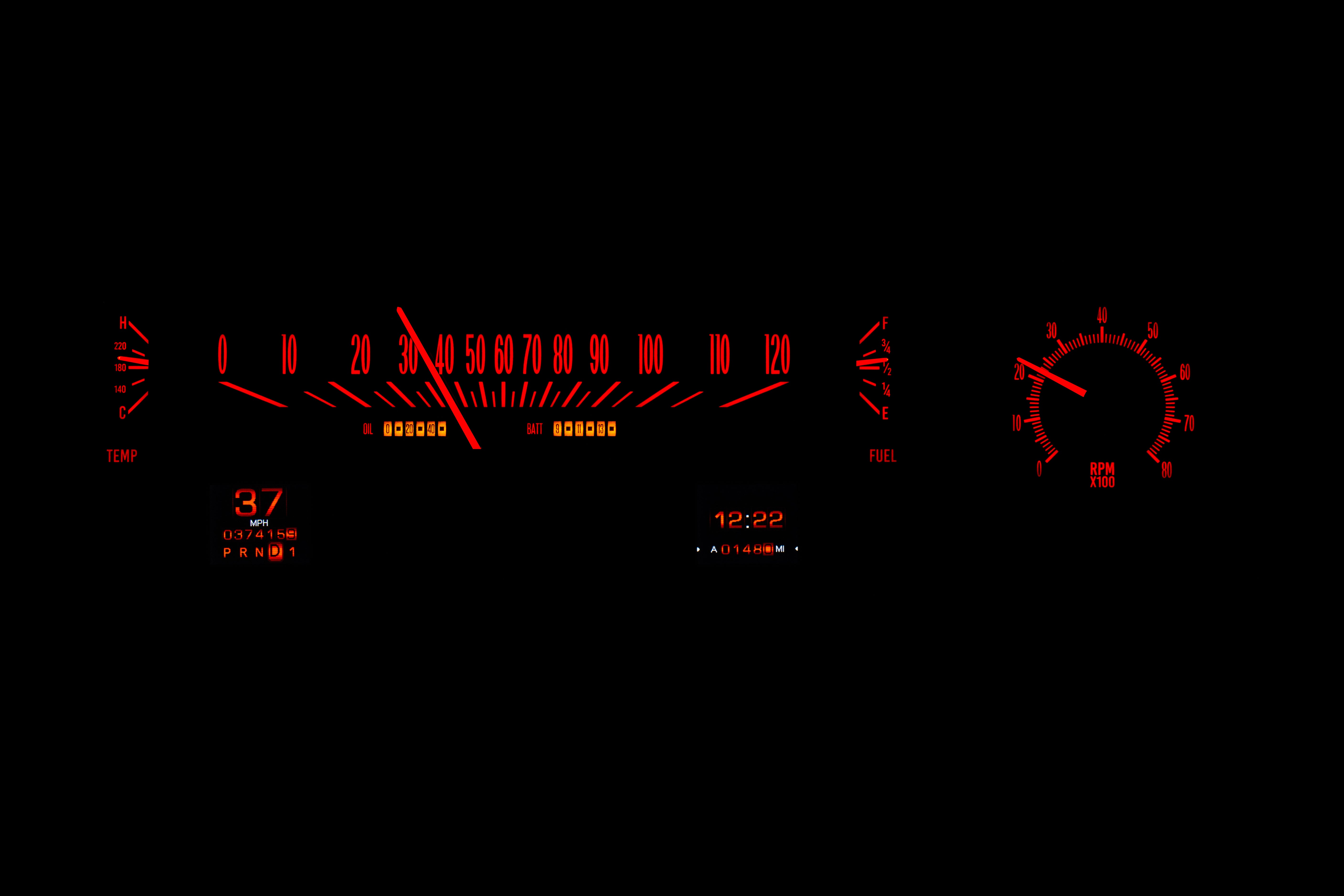 Dakota Digital RTX-70C-MAL-X — 1970–72 Chevy Malibu / Non-SS Chevelle / El Camino RTX Gauge Kit