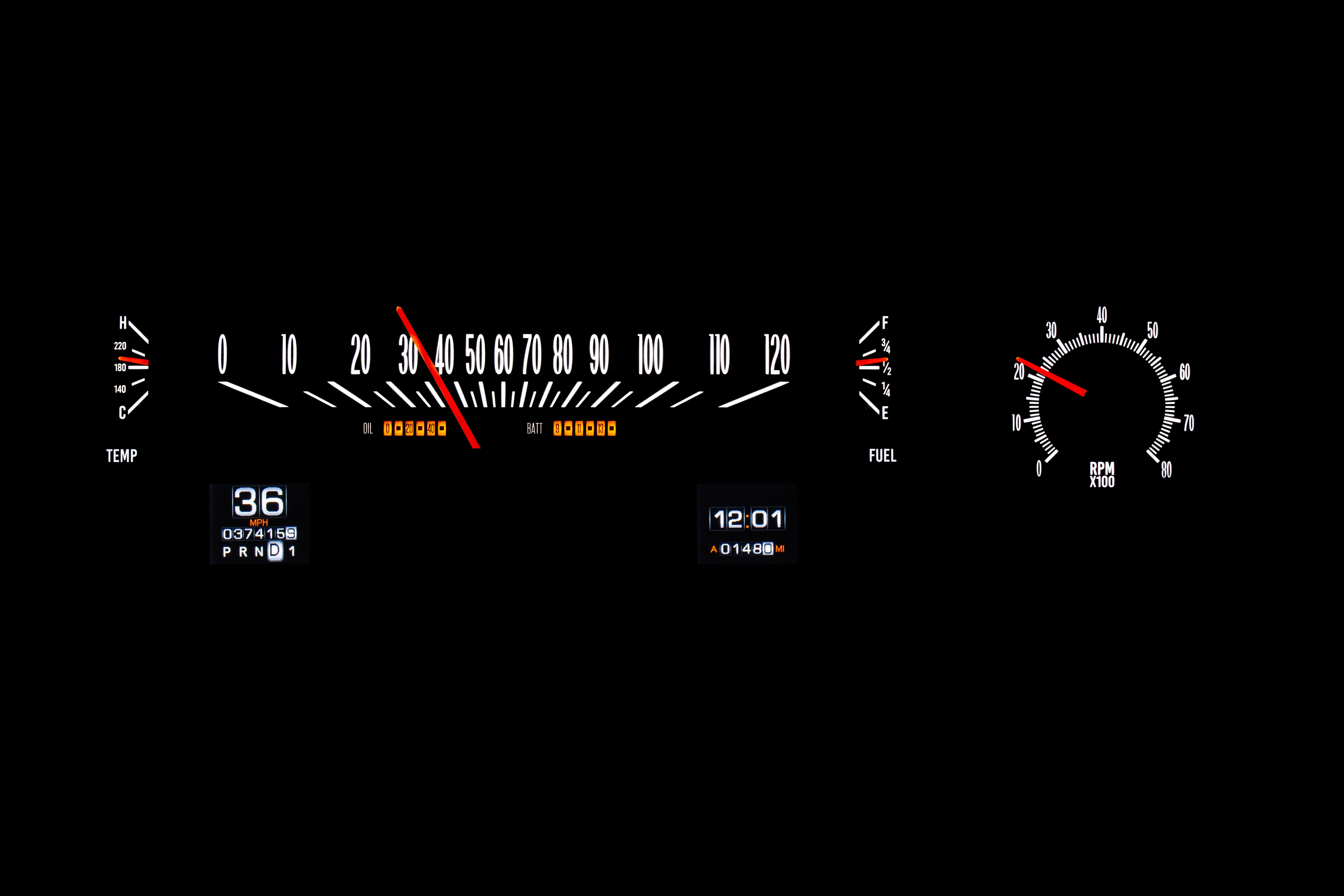 Dakota Digital RTX-70C-MAL-X — 1970–72 Chevy Malibu / Non-SS Chevelle / El Camino RTX Gauge Kit