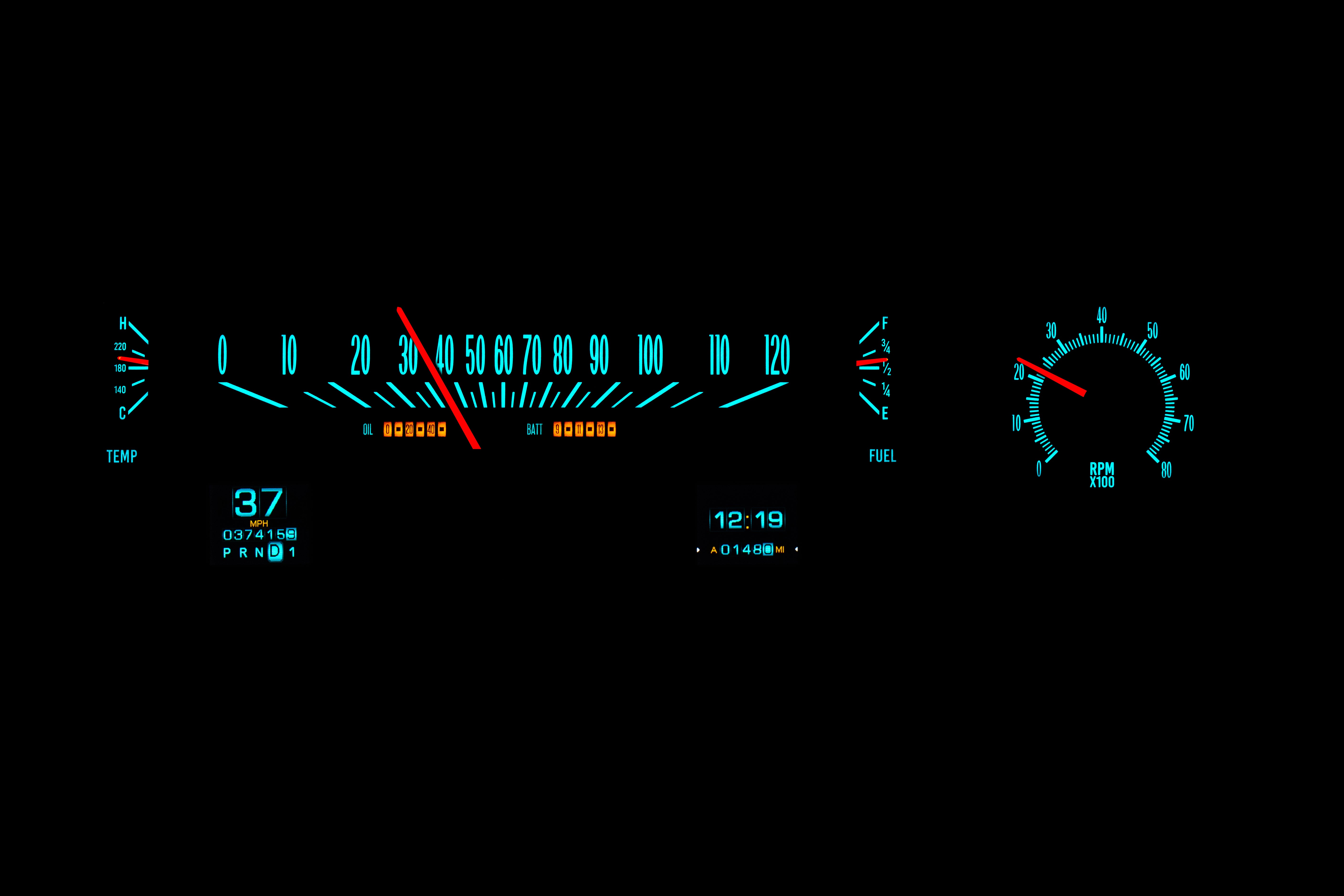 Dakota Digital RTX-70C-MAL-X — 1970–72 Chevy Malibu / Non-SS Chevelle / El Camino RTX Gauge Kit