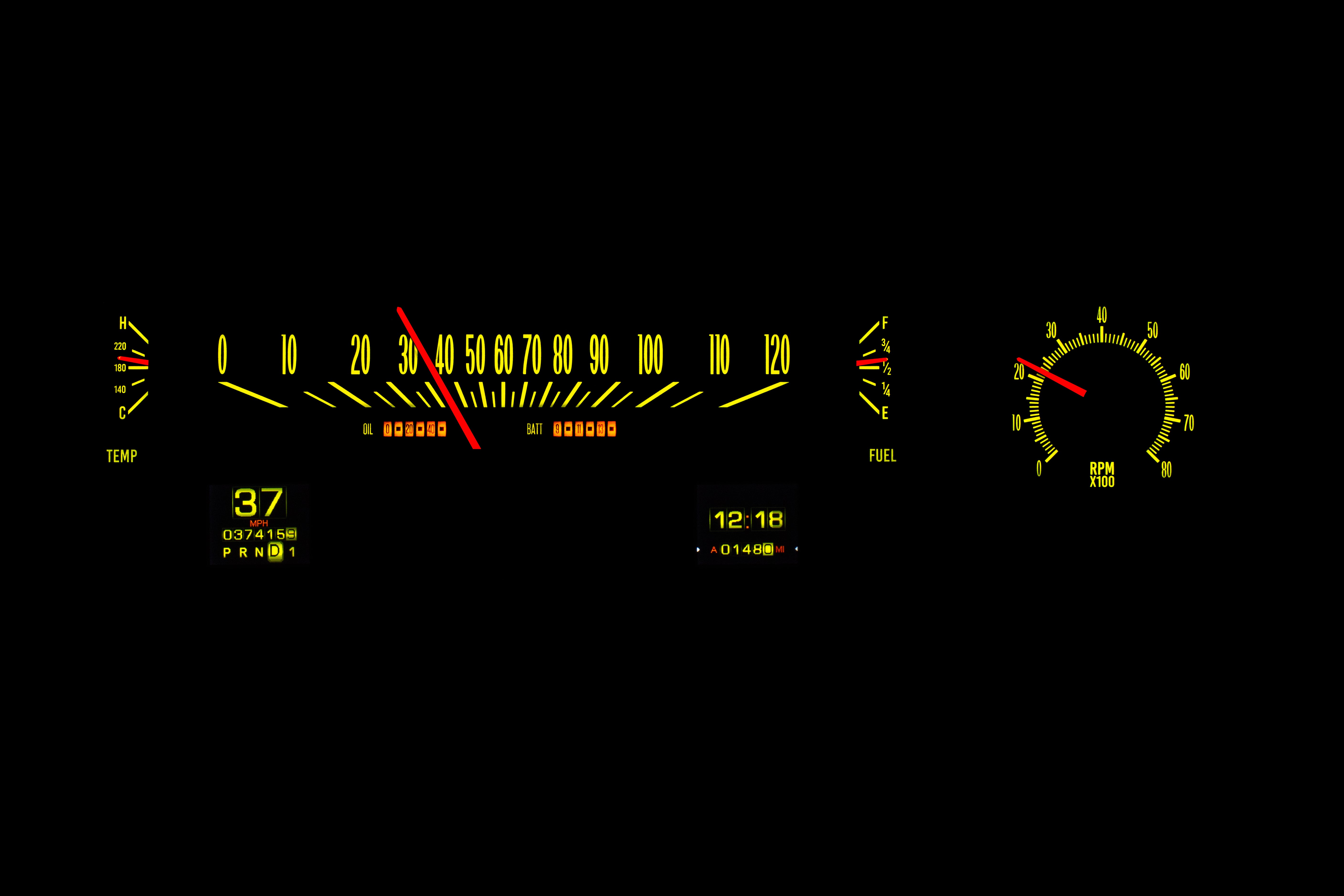 Dakota Digital RTX-70C-MAL-X — 1970–72 Chevy Malibu / Non-SS Chevelle / El Camino RTX Gauge Kit