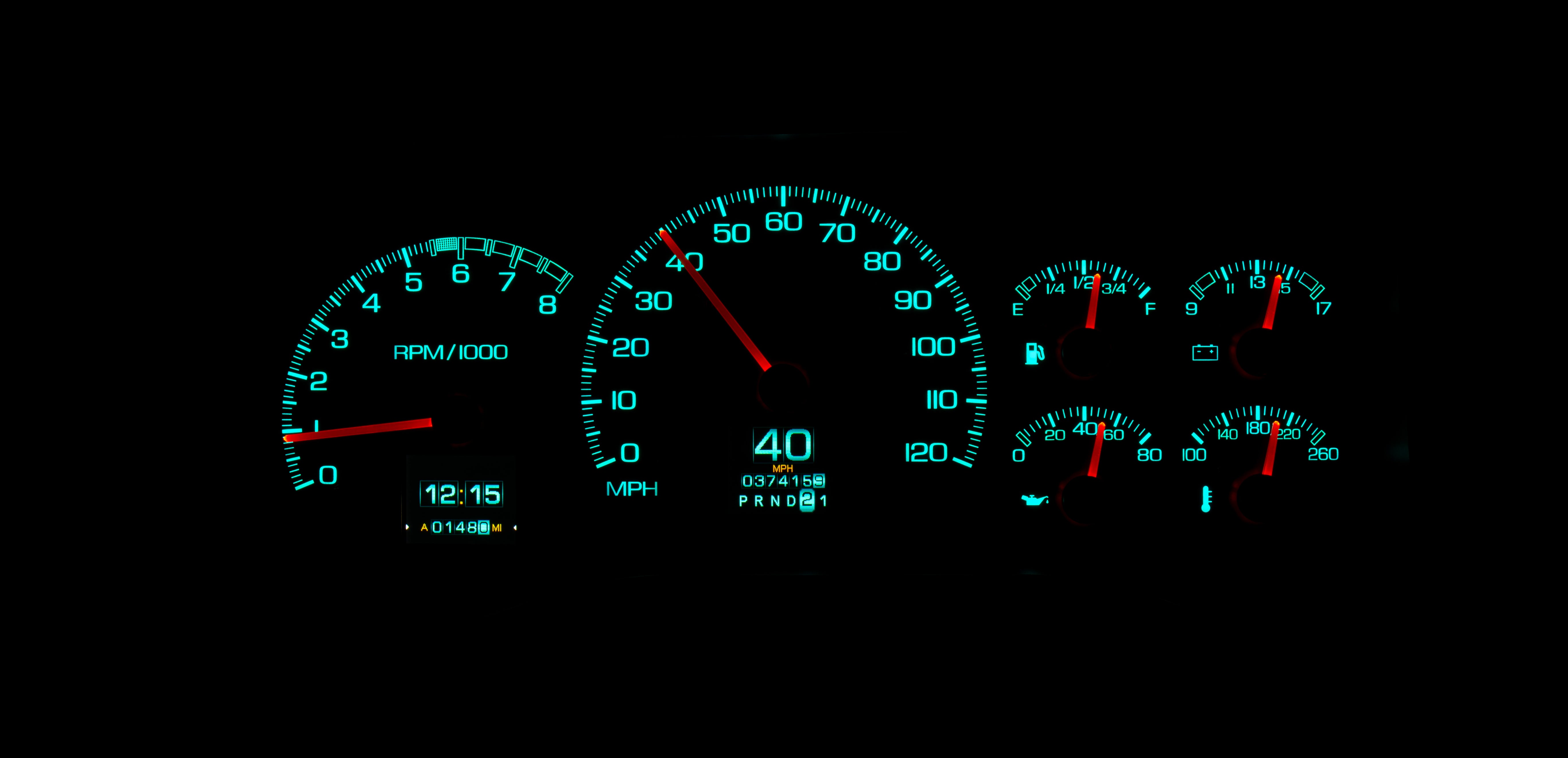 Dakota Digital RTX-95C-PU-X — 1995–98 Chevy/GMC Truck & 1995–00 SUV/HD RTX Gauge Kit
