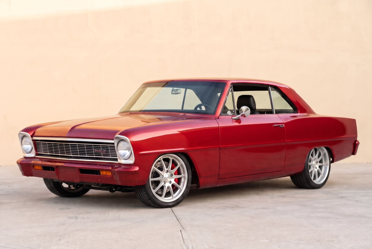 1966-67 Nova pro touring build with Fesler flush-mount glass, concept render