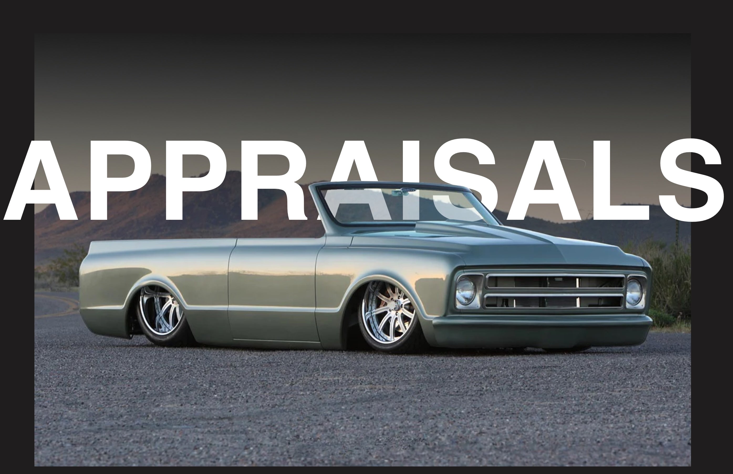 Infographic showing the certified vehicle appraisal process including scheduling, inspection, market research, and final report by Fesler Appraisals in partnership with Auto Appraisal Network
