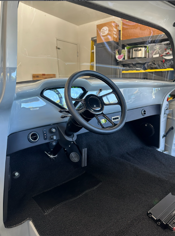 Hand-laid fiberglass under dash AC panel for 1955-1959 Chevrolet Task Force trucks, new at Fesler USA
