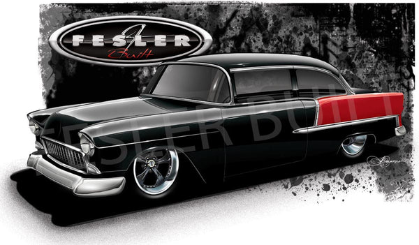 FESLER USA 1955 CHEVY BLACK/RED PRINT
