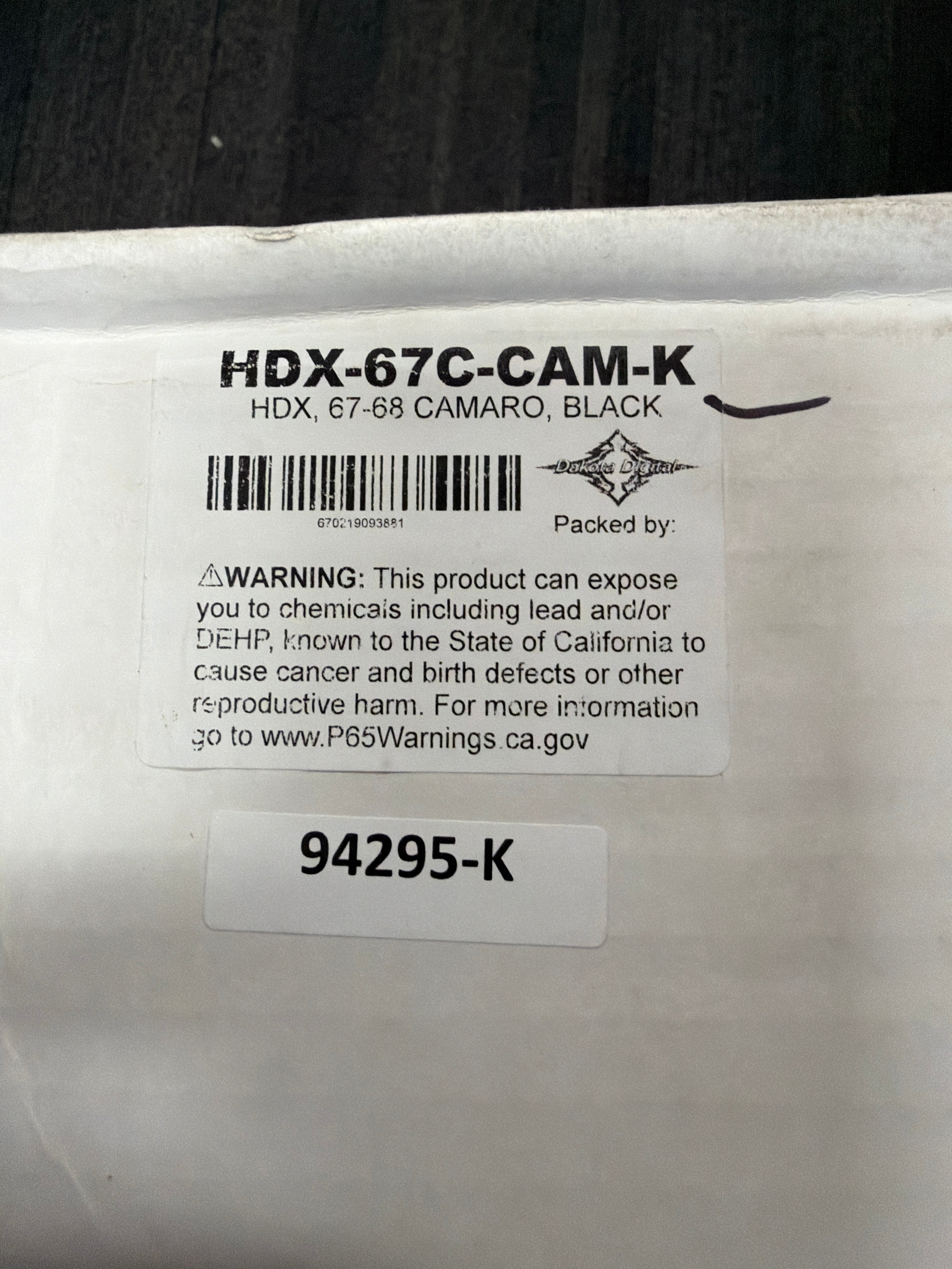 Clearance – Dakota Digital HDX-67C-CAM-K Gauge System (1967–1968 Camaro, Black)