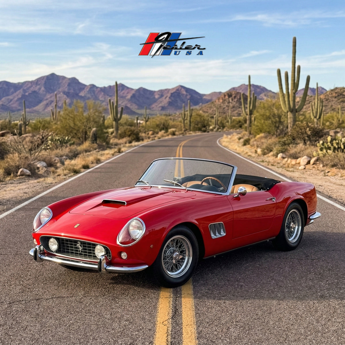 1957-1963 Ferrari 250 California Spyder OEM replacement windshield by Pilkington