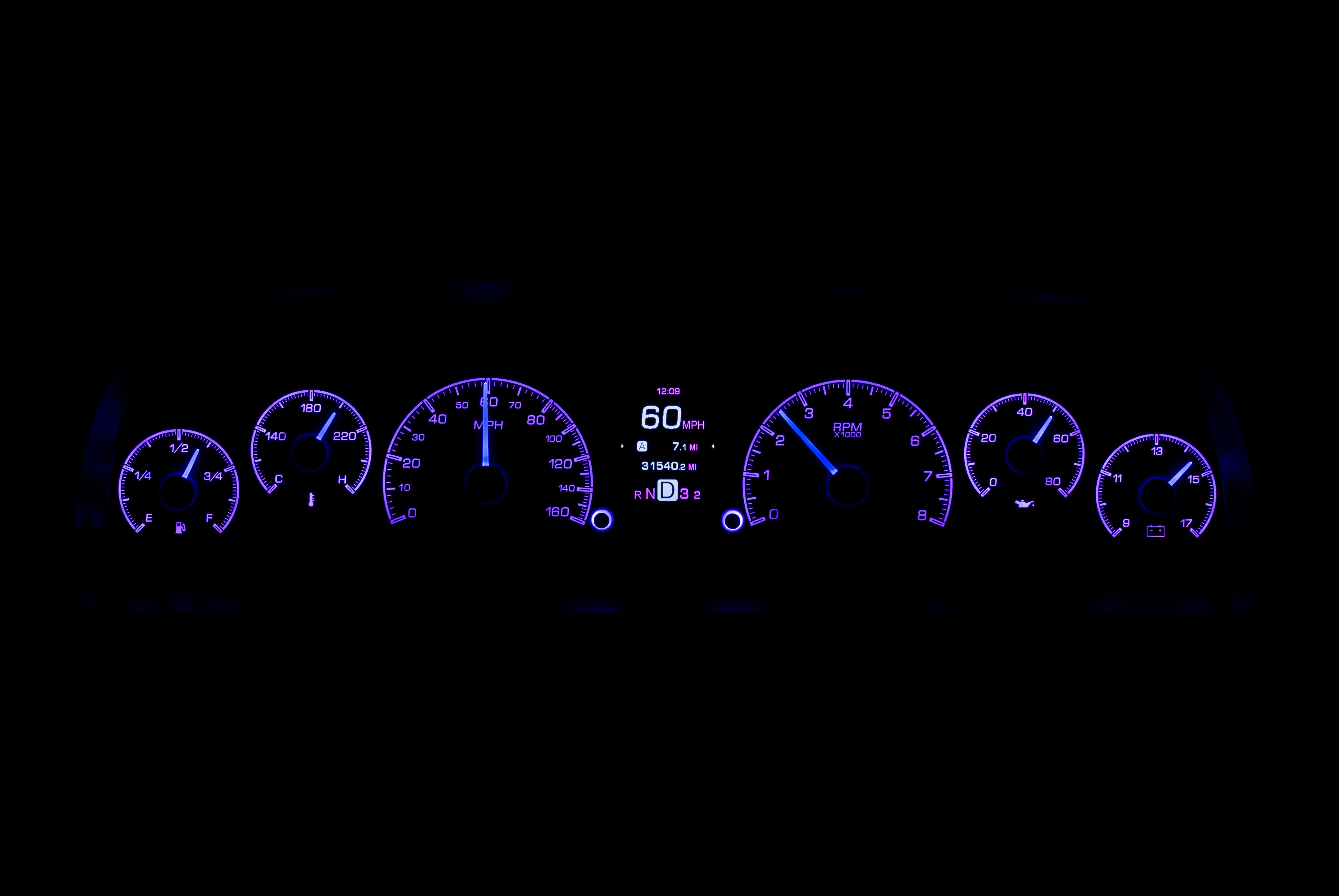 Dakota Digital HDX-60C-PU — 1960–1963 Chevy/GMC Truck HDX Instrument S Dakota Digital HDX-60C-PU — 1960–1963 Chevy/GMC Truck HDX Instrument S