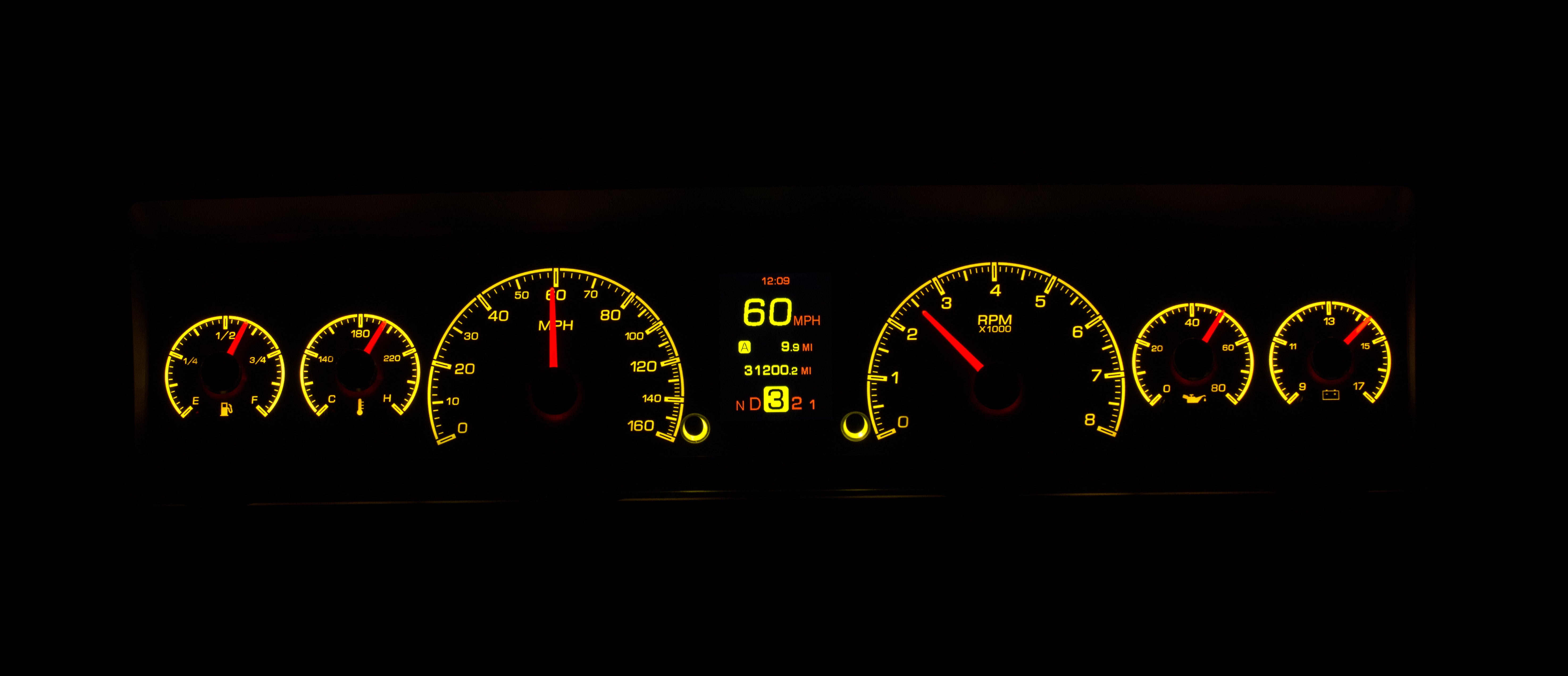 GMページ Dakota Digital HDX-69C-NOV — 1969–76 Chevy Nova HDX Gauge Kit