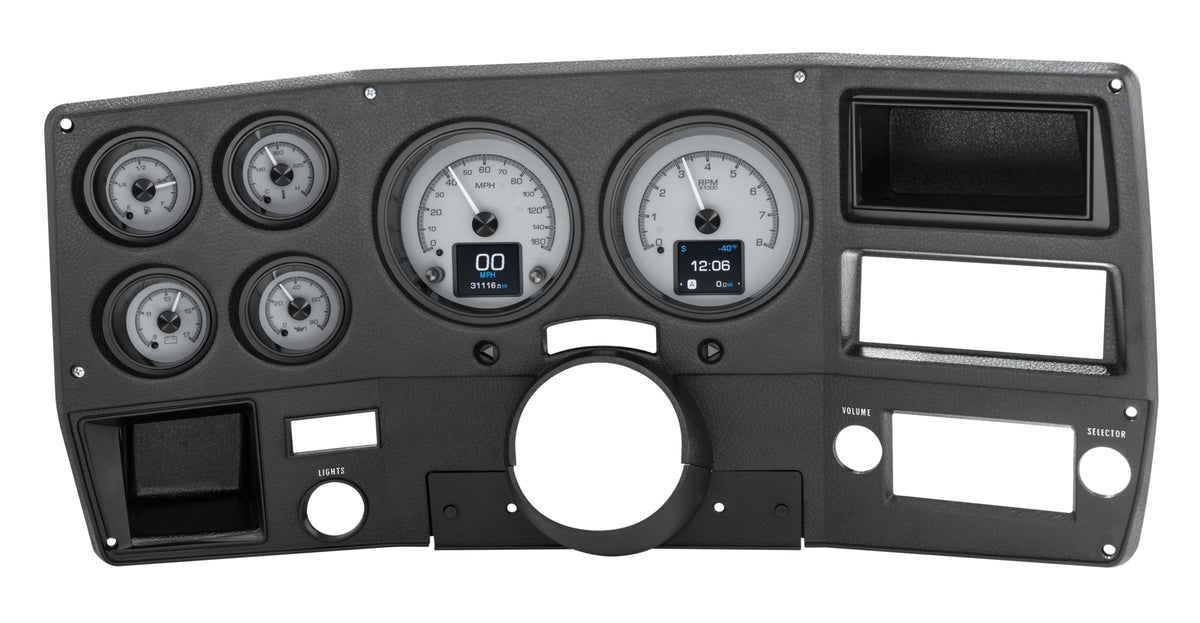 Dakota Digital HDX-73C-PU gauge system installed in 1973-1987 Squarebody Chevy C10 dash TFT display analog needles