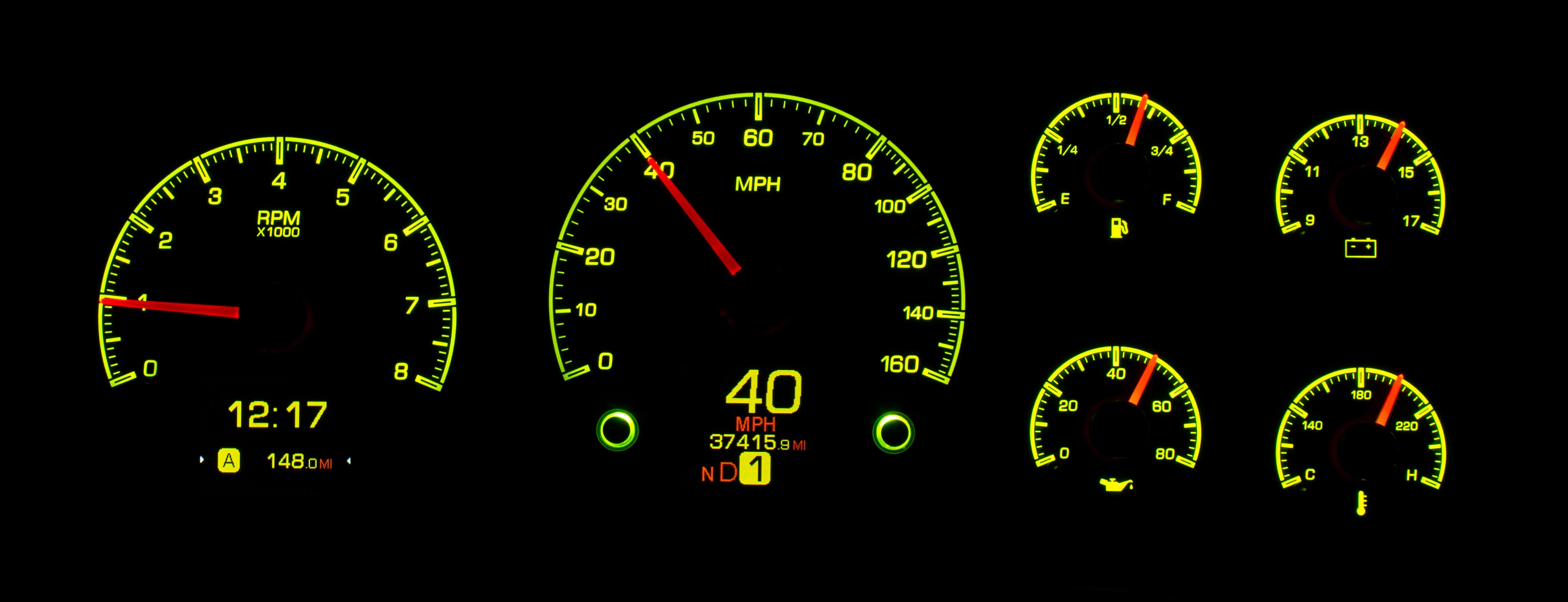 Dakota Digital HDX-95C-PU — 1995–1998 GM Truck & 1995–2000 Chevy/GMC SUV/HD HDX Instrument System