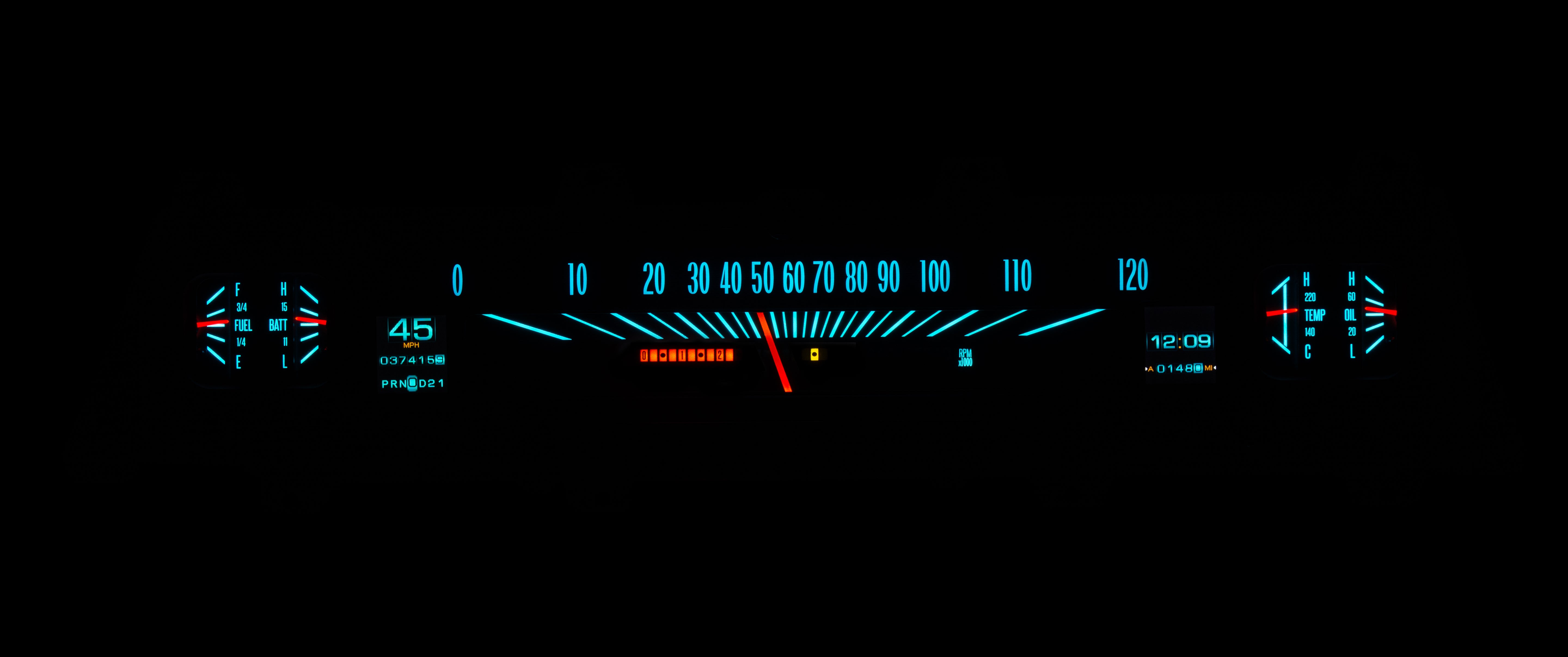 Dakota Digital RTX-66C-CVL-X — 1966–67 Chevy Chevelle/El Camino Chevelle/El Camino RTX Instruments