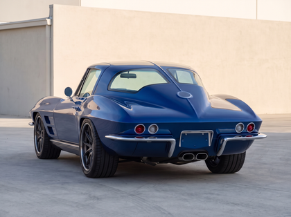 Concept render of a 1965 Corvette coupe converted to a split rear window with flush-mount glass